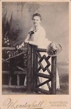 Cabinet Card Antique Photo Unique Unusual Looking Young Woman Pose Maryville MO picture