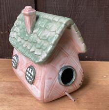Vintage Beautiful Porcelain Decorative Bird House Green Pink picture