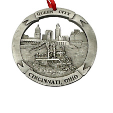 Vintage Pewter QUEEN CITY Cincinnati OH Ferry Ornament GRAND MASTER Freemason AM picture