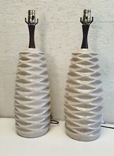 Vintage Mid Century Table Top Beehive Honeycomb Lamp Set Of 2 picture