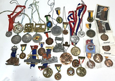 German Wandertag Wanderung Volksmarch Vintage 1980's Hiking Medals lot of 38 picture