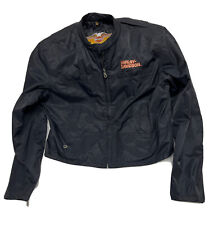 Harley Davidson Motorcycles Womens Cafe Racer Size Large Nylon Jacket Zip picture