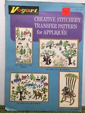 Vogart Creative Stitchery Transfer Pattern 4009 Countryside Trees Cats Well Owl picture