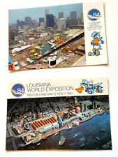 Two 1984 Louisiana World Exhibition Postcards, Unposted, Aerial Views, 4