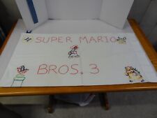 Vintage 1980's Hand Embroidered White Pillowcase Super Mario Bros. 3 King Size picture