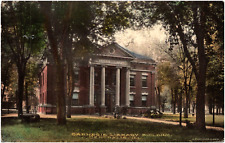 Carnegie Library Building in Centralia Illinois IL 1913 Postcard Hand-Colored picture