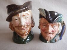 LOT OF 2 Royal Doulton Toby Character Jugs - Robin Hood D6234 Small & D6541 Mini picture