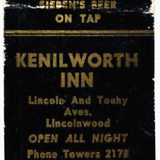 c1940s Lincolnwood, IL Kenilworth Inn Hotel Matchbook Cover Lodge Pinup ILL C36 picture