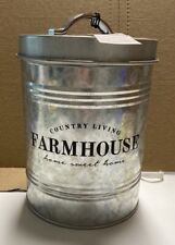 Galvanized  Metal Farmhouse Cannister Lid with handle New With Tags picture