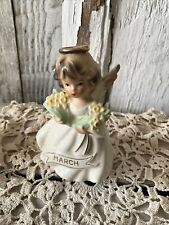 Vintage Enesco March Angel Of The Month with Daffodil Bouquets  picture