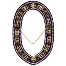 OES CHAIN COLLAR GOLD PLATED WITH RHINESTONES ON PURPLE VELVET picture