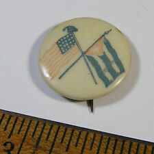 1896 Two flags - USA & Cuba - 7/8 inch - take a look. picture