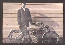 REAL PHOTO 1914 HARLEY DAVIDSON MOTORCYCLE VINTAGE BIKE POSTCARD COPY picture
