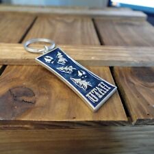 Utah Keychain Keyring Blue Pine Tree Elk Prints Metal Stained Glass Vacation picture