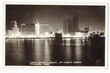 VINTAGE RPPC POSTCARD LONG BEACH CA AT NITE FRASHERS REAL PHOTO 1936 042020 P picture