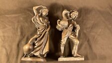 Lot of 2 Vintage SCHMID LINDER Swiss Wood Carving Handmade Boy Woman Goose picture