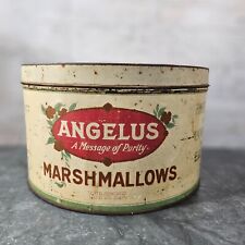 Vintage Angelus Marshmallows Old Antique Advertising Marshmallow 5LBS Tin Can picture