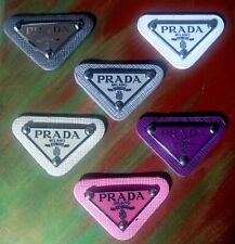 (ONE PIECE ONLY) Of 6 COLOR EMBLEM Prada Milano Logo Little Metal Triangle Plate picture