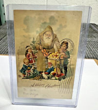 Christmas Santa Claus Brown Robe International Art Publ c1904 Postcard No Divide picture