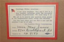 1940s BROOKLYN CUYAHOGA COUNTY OHIO REPUBLICAN PRECINCT COMMITTEEWOMAN VOTE CARD picture