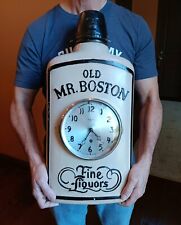 Antique 1920's OLD MR BOSTON Large Metal Store Display Wind-Up Advertising Clock picture