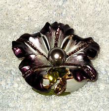 Bejeweled Enamel Purple Flower 2.25