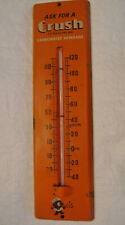 Rare VTG Orange Crush Metal Thermometer with Crushy Original USA 58 picture