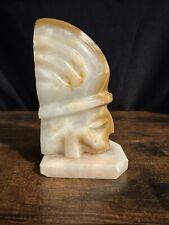 Vintage Native American Figure Polished Beige Stone 6” Tall picture