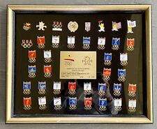 USA TEAM BARCELONA 1992 OLYMPIC GAMES 40 OLYMPIAD CONI  PIN COLLECTION framed picture