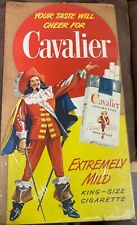 1950 Cavalier Cigarettes Advertising sign easel back 28”x14” R.J Reynolds picture