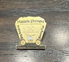 Vtg Masada Shriners Helping Kids 2007 Norman Day Lapel Pin - Yakima WA Gold Tone picture