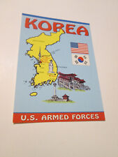 1990’s Korea US Armed Forces Postcard Map Flags UNUSED picture