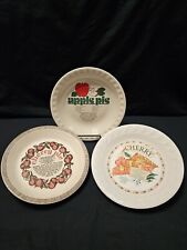 Lot/3 - 2 Cherry & 1 Apple Pie Recipe Baking Plates/Dishes Country Decor Vintage picture