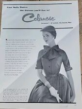 1954 Women's Nelly Don Celanese Jersanese Dress Bow  Vintage Fashion  Ad picture