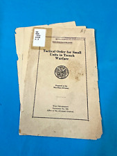 US Army TACTICAL ORDER FOR SMALL UNITS IN TRENCH WARFARE SC/16p/1918 Rare WW1 picture