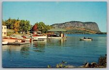 Marina Moosehead Lake Maine Mount Kineo Boats Reflections Dock Pier VNG Postcard picture