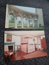 2 vintage Postcards Mount Vernon mansion Two views Color Photos picture