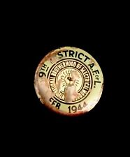1944 IBEW Brotherhood Electrical Workers Union Vintage Pin Pinback 9th District picture