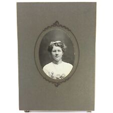Antique 1900s Fancy Young Woman Vermillion SD Studio Portrait Photo Cabinet Card picture