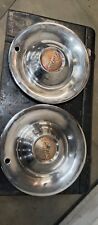 1949 1950 Pontiac Hub Caps Hubcaps 15” Pair (2) Pre Owned - See Photos picture