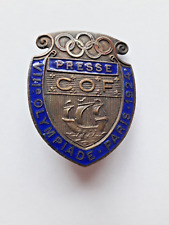 1924 Official Paris Presse (Press) Olympic Badge Pin  XF picture