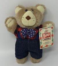 Wendy’s Farrell Furskin Bear Plush Stuffed Animal Toy 6.5” Plaid Flannel READ picture