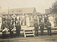 Antique CABINET CARD Photo Liberty Parade Police Soldiers Nurses Flags costume’s picture