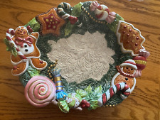 1995 Fitz and Floyd Christmas Sugarplum Gingerbread porcelain plate Estate picture