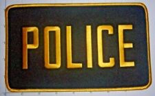 POLICE Back Patch 5x8 inch Law Enforcement Letter Tab Gold on Black picture