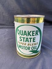 Vintage QUAKER STATE SUPER BLEND MOTOR OIL ONE QUART CAN FULL picture