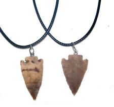 2 REAL STONE ARROWHEAD BLACK ROPE adjust NECKLACE western fashion jewelry stone picture
