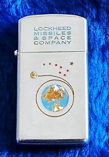 RARE 1968 LOCKHEED MISSILES & SPACE COMPANY SLIMLINE ZIPPO CIGARETTE LIGHTER picture