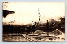 RPPC Attrib 1922 Fire at Shaler Co? Waupun Wisconsin WI Decisive Moment Postcard picture