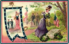 Vintage POST CARD*TUCK*DECORATION DAY*Lady Liberty*flag*grave*memorial*ca: 1910 picture